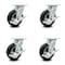 Service Caster 6 Inch Black Pneumatic Wheel Swivel Casters with Brakes and Bolt Swivel Lock Set SCC-100S150-PNB-TLB-BSL-4 - alternate 1
